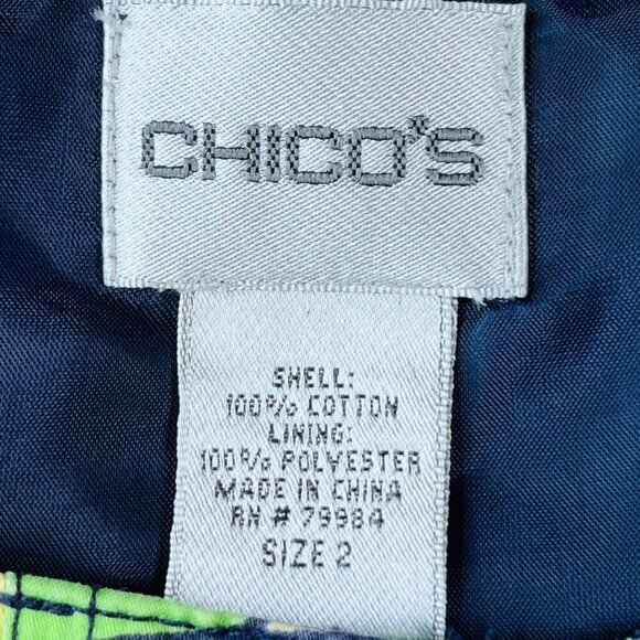 Chico's Art to Wear Jacket Size L (2)  Multicolor Crop No Collar Button Front - Picture 10 of 12